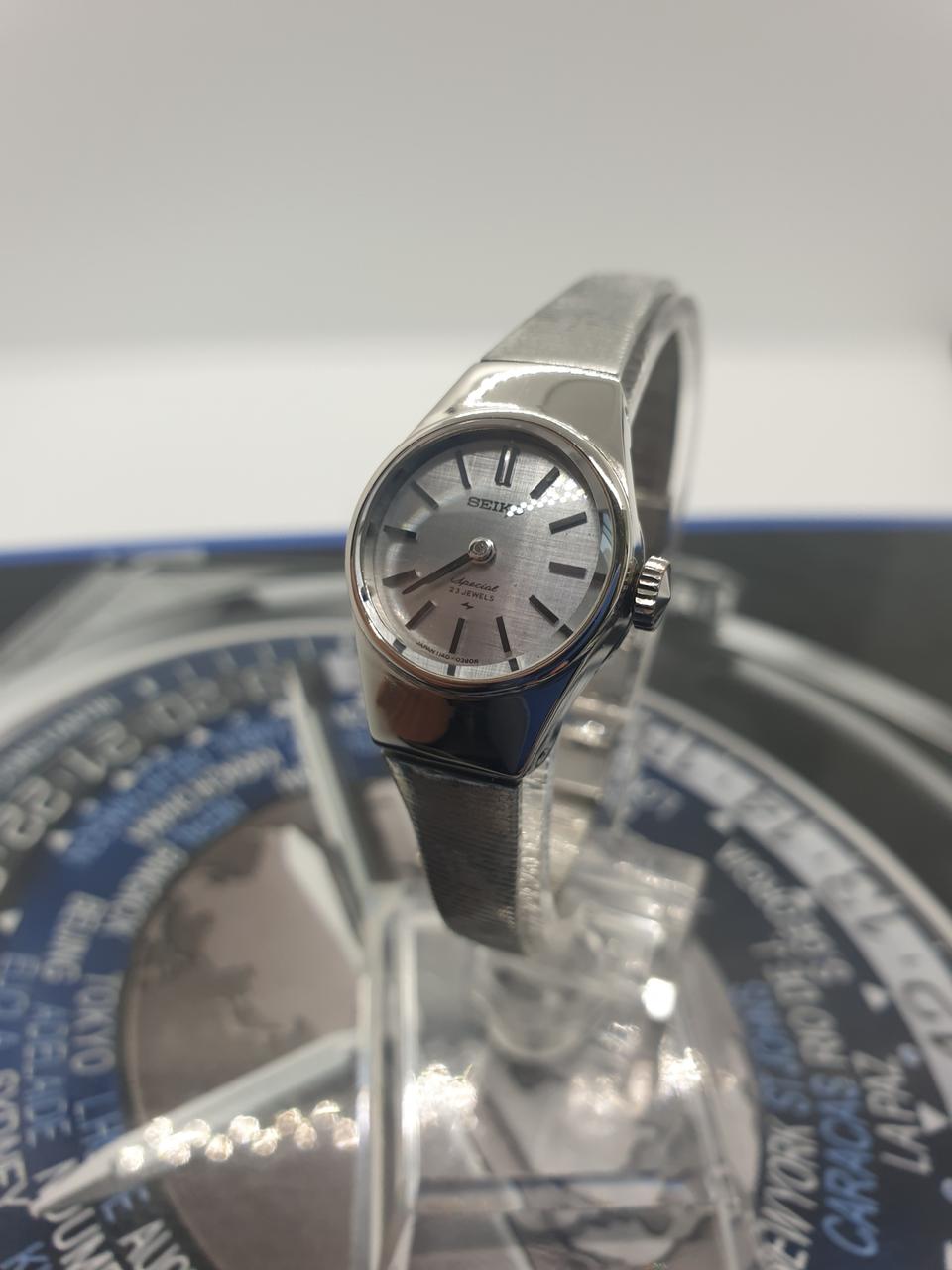 빈티지 세이코 여성용 수동식 메탈 시계/정품