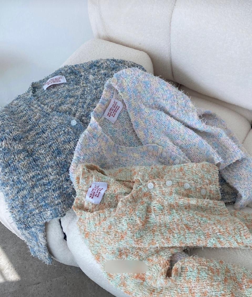 솜사탕 크롭가디건 핑크(중간색)