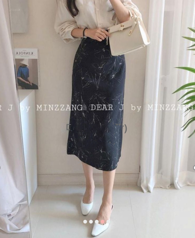 고급 드로잉 A라인 롱스커트 봄 여름 여신 오피스