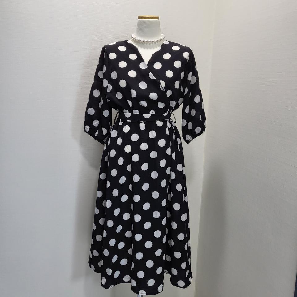 여름 땡땡이 원피스(허리 끈세트)