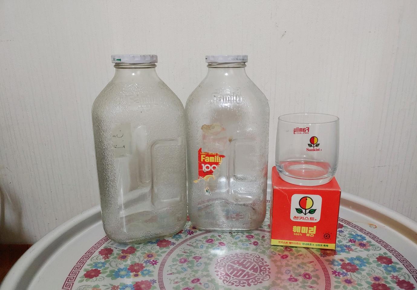 옛날 훼미리병 2개+훼미컵  2개 일괄 3만원 골동품 레트로