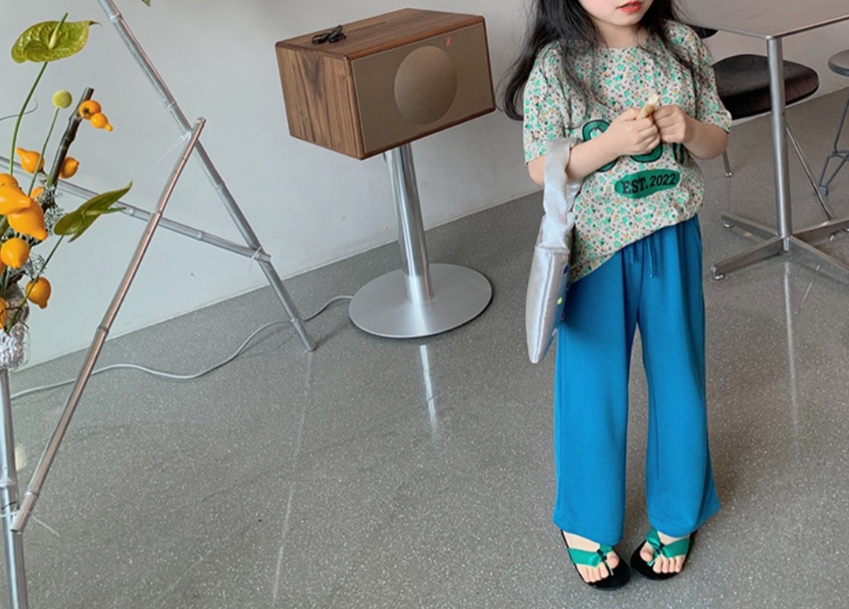 여아 여름 아이스 블루 팬츠