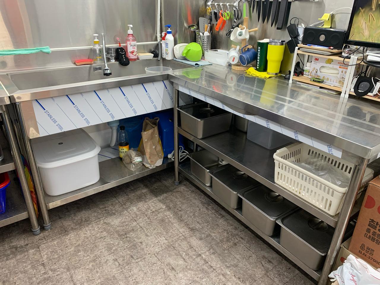 #1년미만 매장정리# 1조씽크대/2단작업대/파절이/전자렌지/밥솥나눔