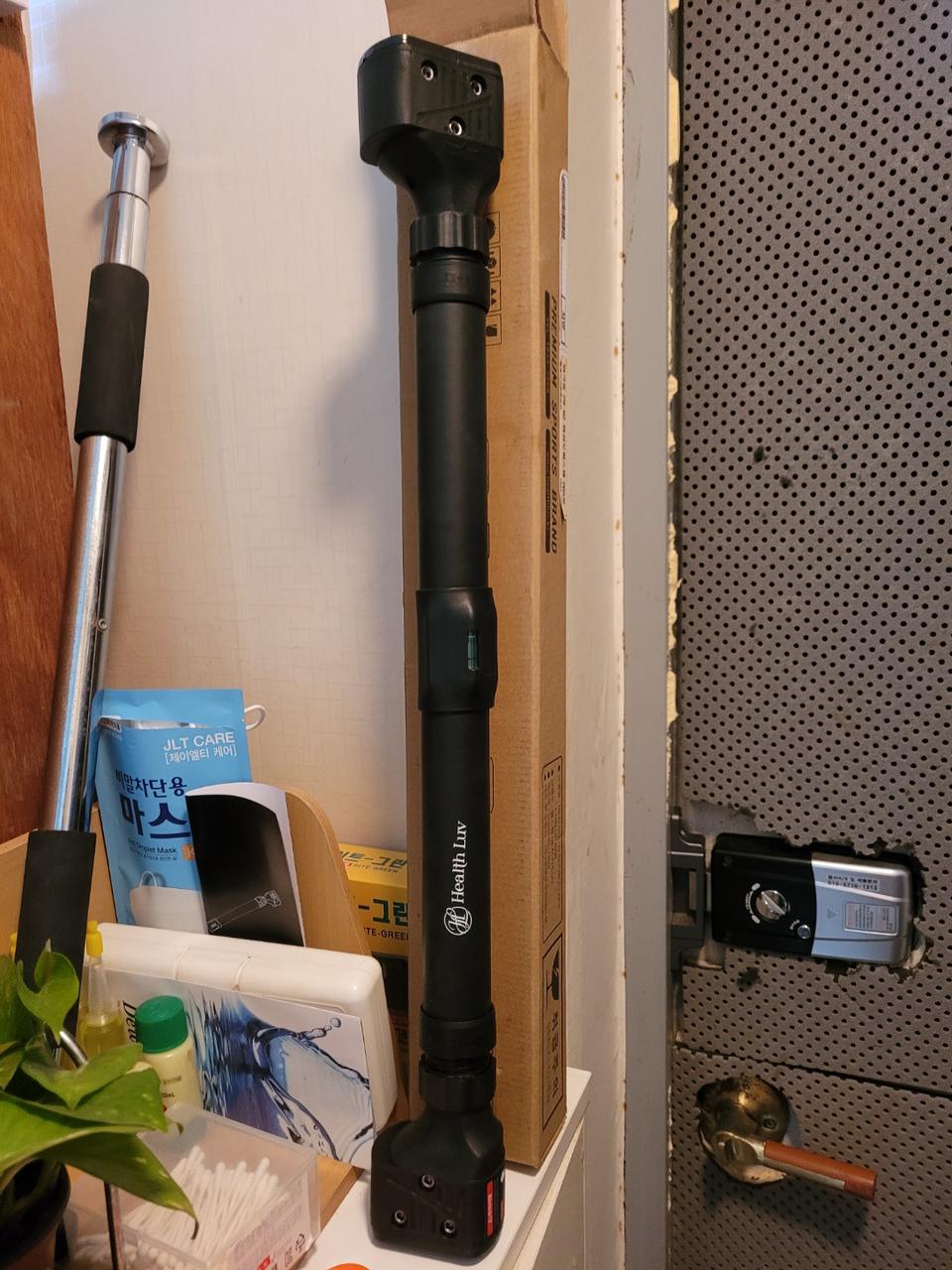 [새것급처]헬스럽 더블락 단축 문틀철봉 가정용 턱걸이 운동기구 풀업바 