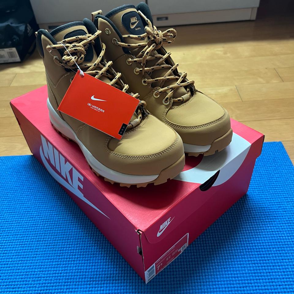 (택체 새상품)나이키 마노아 레더 벨벳 브라운 255