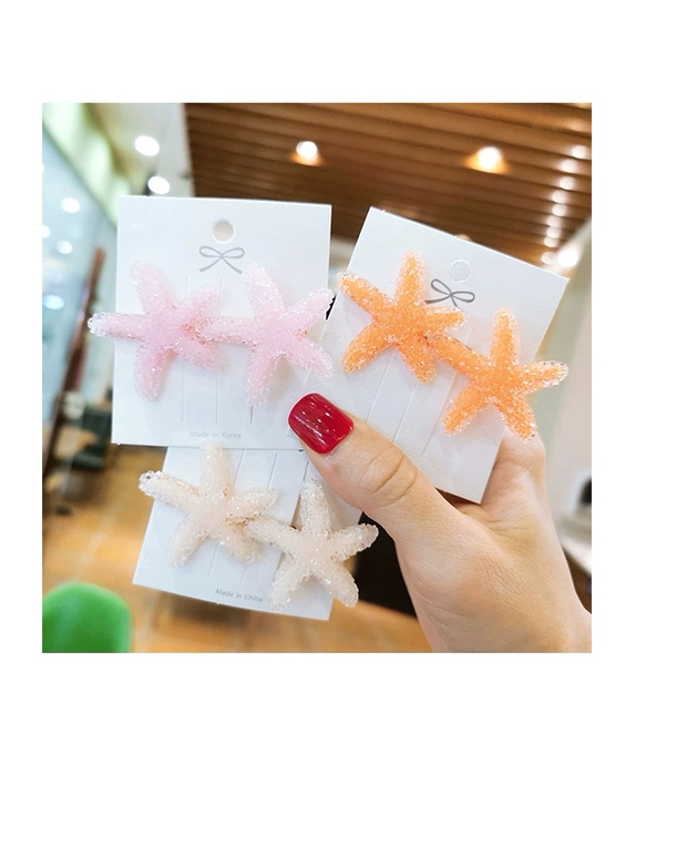 (새상품)오각크리스탈스타피시불가사리헤어클립핀 헤어삔집게핀앞머리헤어핀집게핀