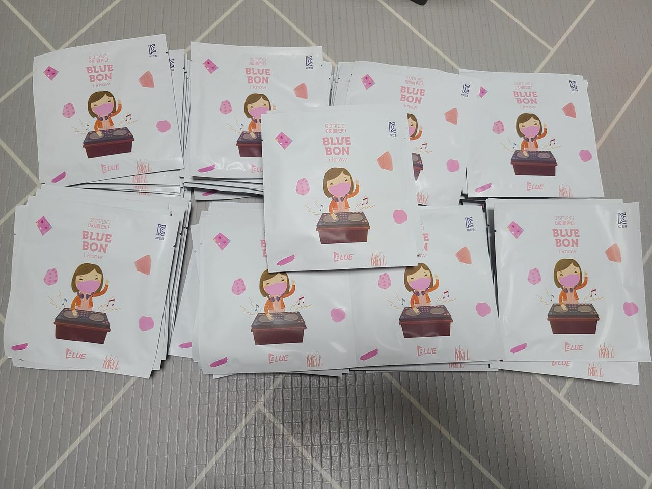 블루본 아이노우 소형마스크 (핑크색) 90장 <일괄판매>