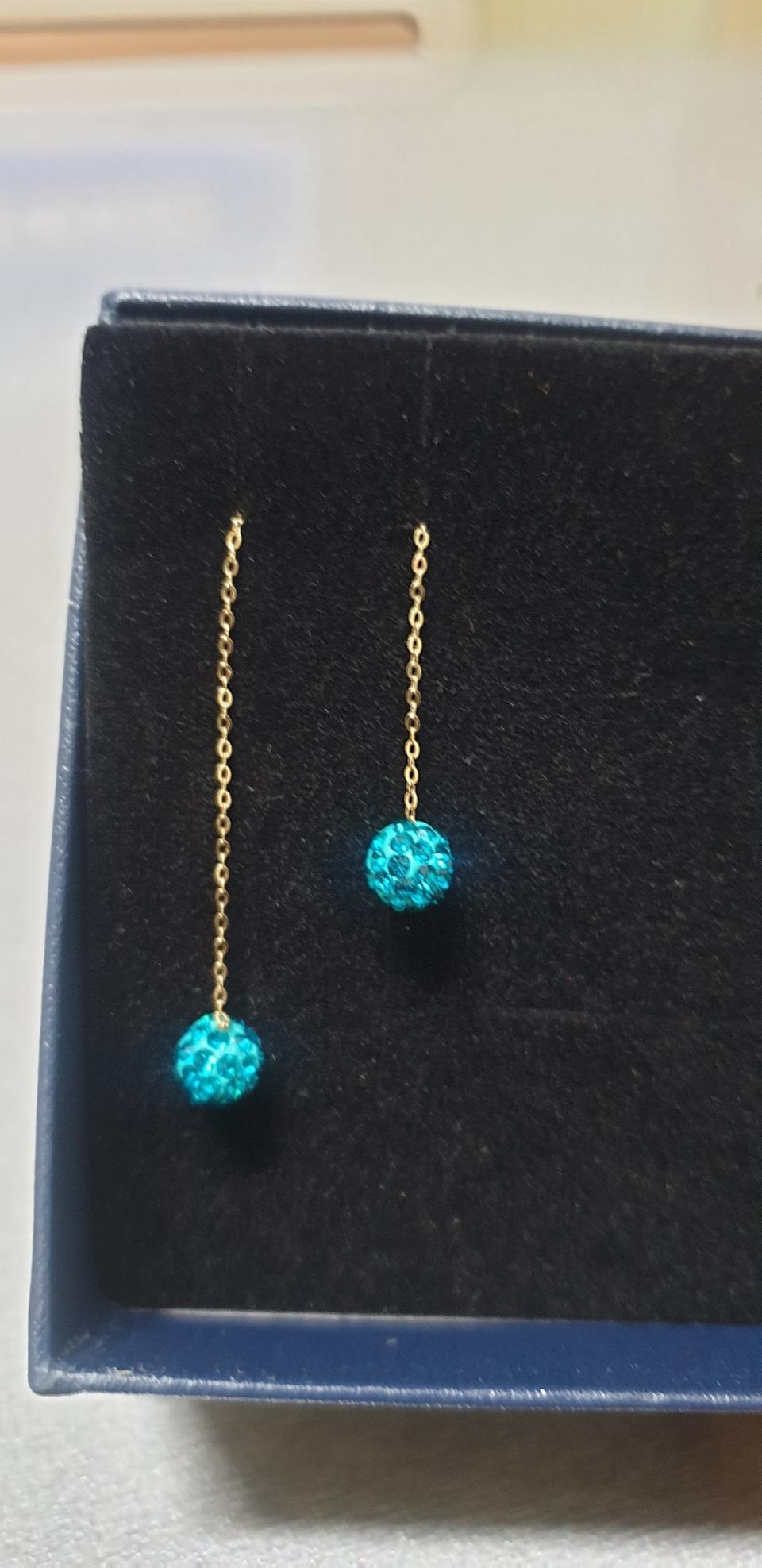 14k볼 롱귀걸이 6mm