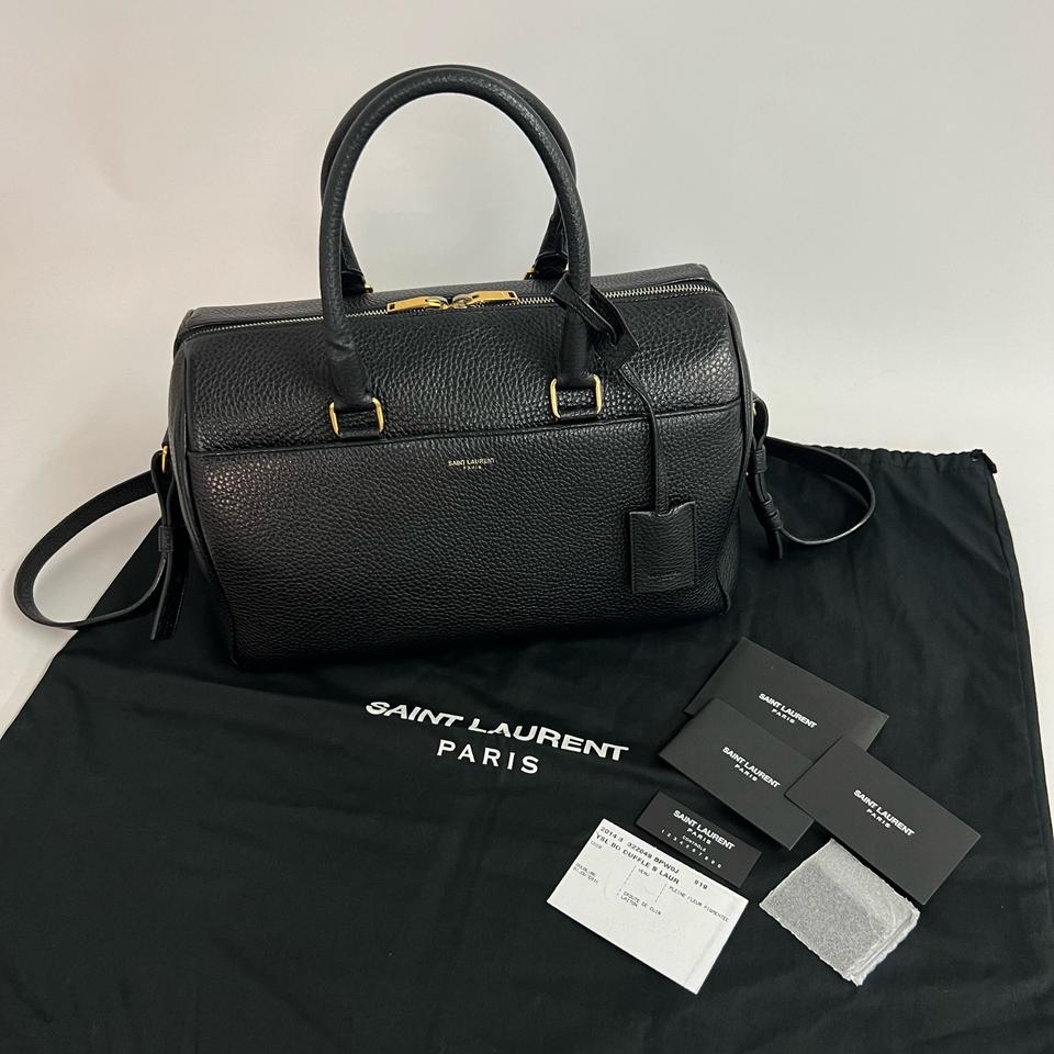 생로랑 더플백 6사이즈 블랙 엠보 가죽