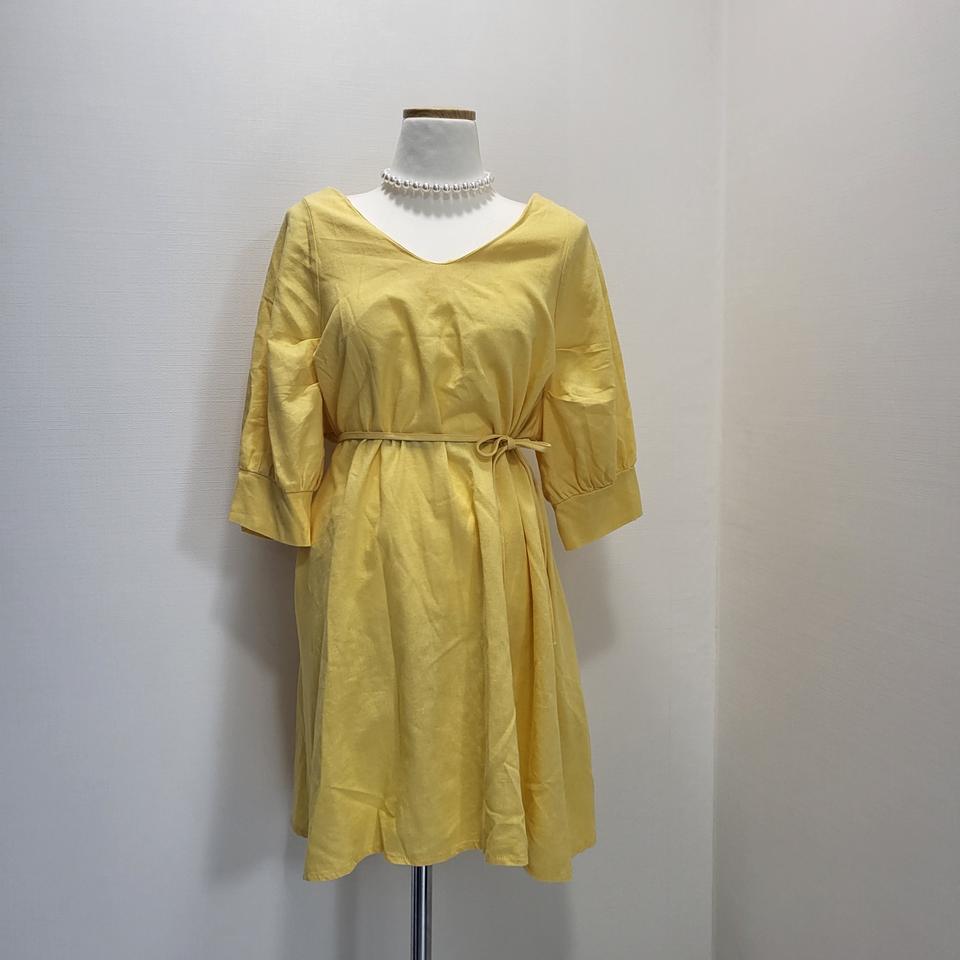 노랑 원피스(끈 세트)