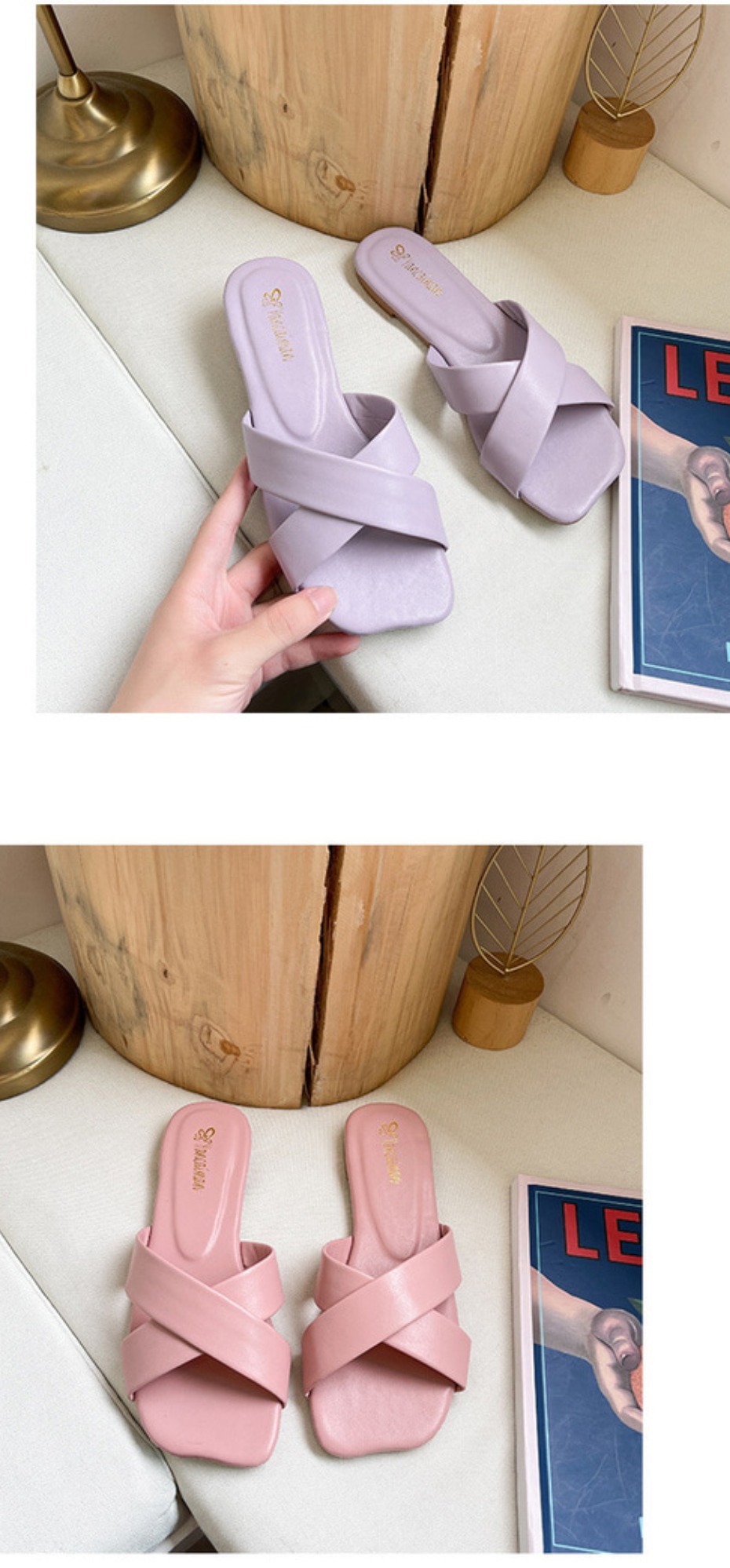 마제롬슬리퍼 크롬뮬샌들