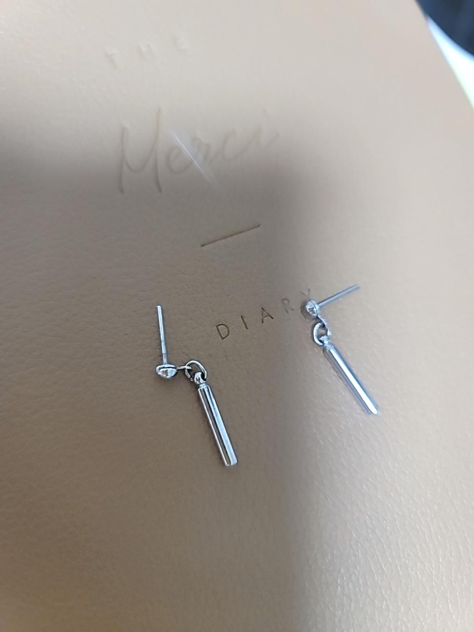 막대 실버 귀걸이
