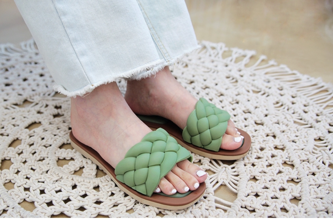 니트 짜임 여름 방수 슬리퍼