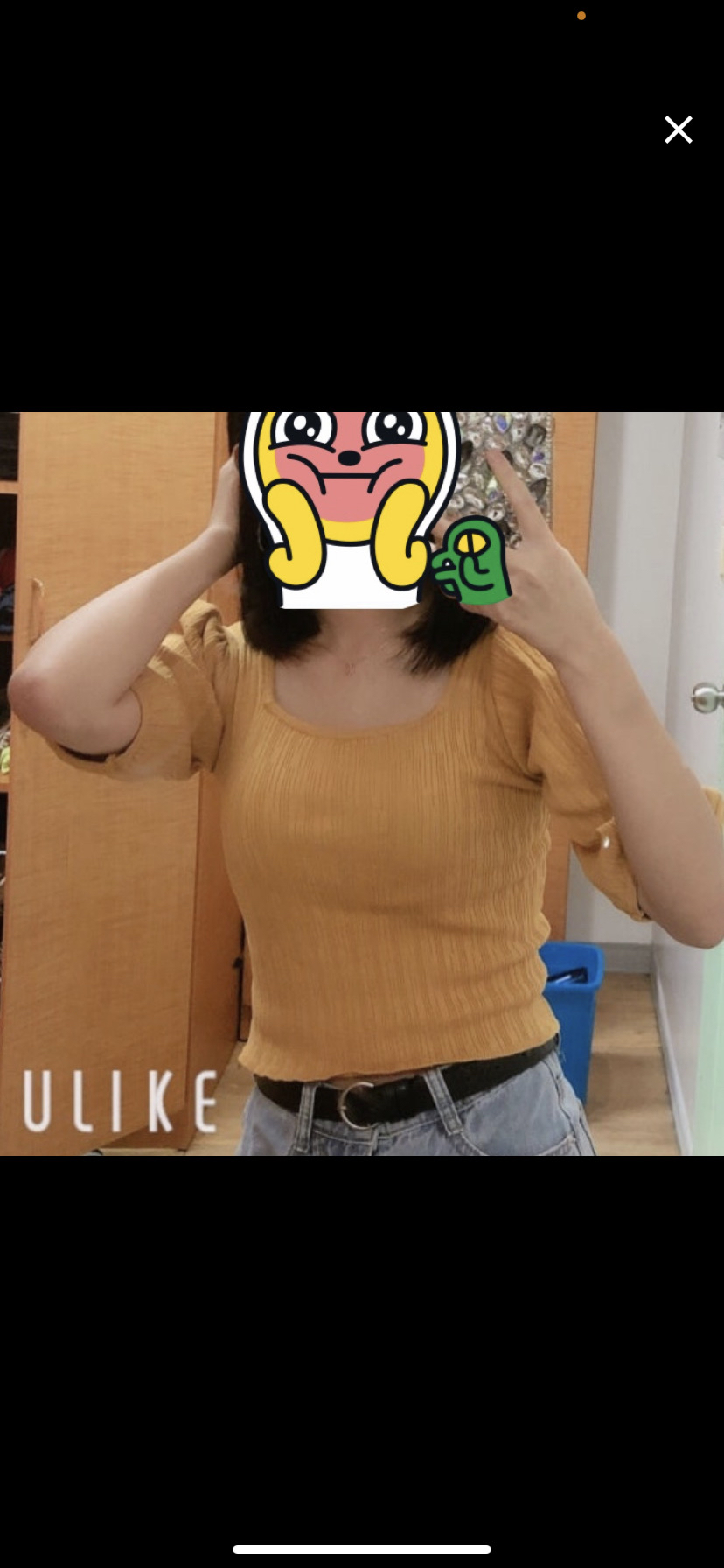 스퀘어넥 반팔 이쁜핏(상태꿀