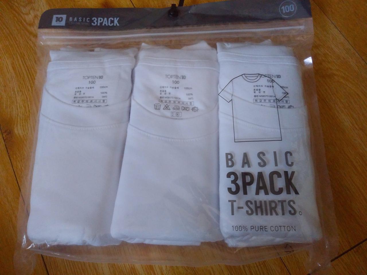 탑텐 기본면티 100사이즈 3장세트