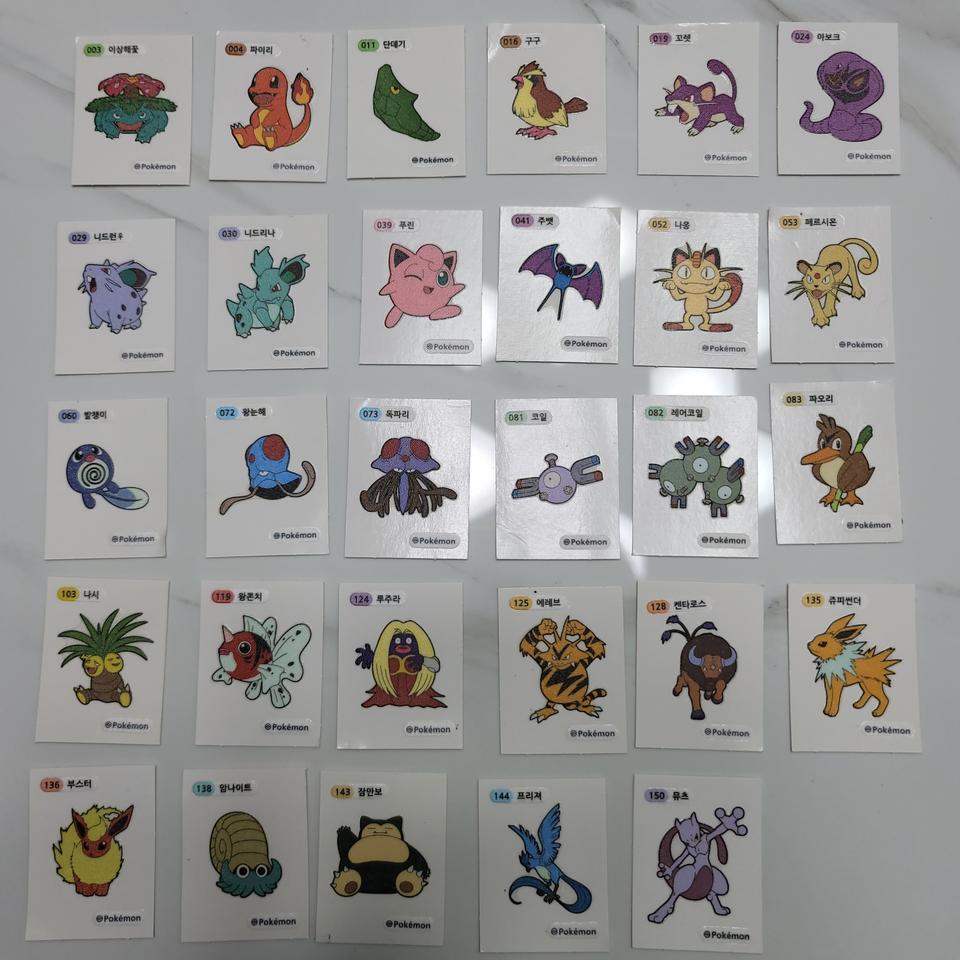 포켓몬 띠부띠부씰 (뮤츠 포함해서 29개)