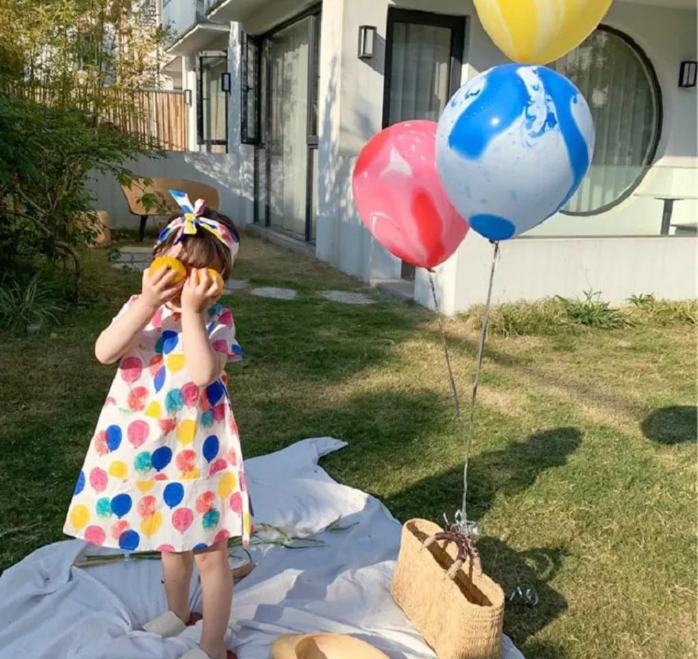 여아 풍선 원피스 + 머리끈