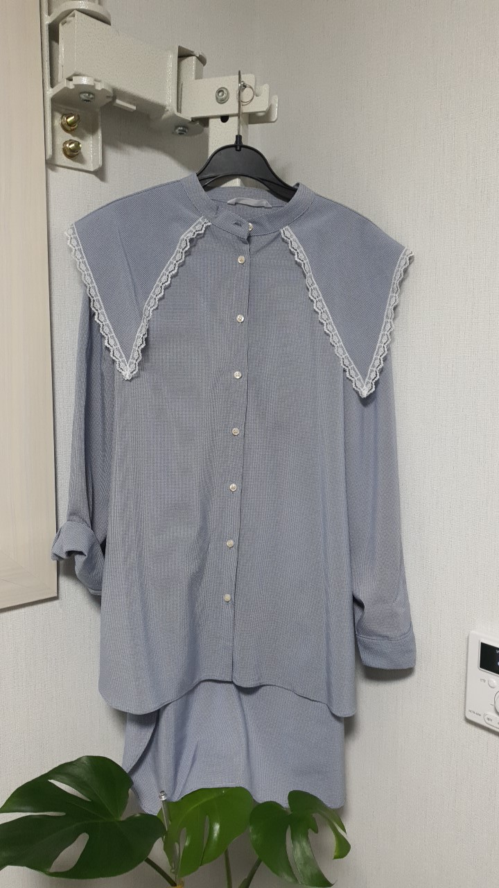 빅카라블라우스원피스