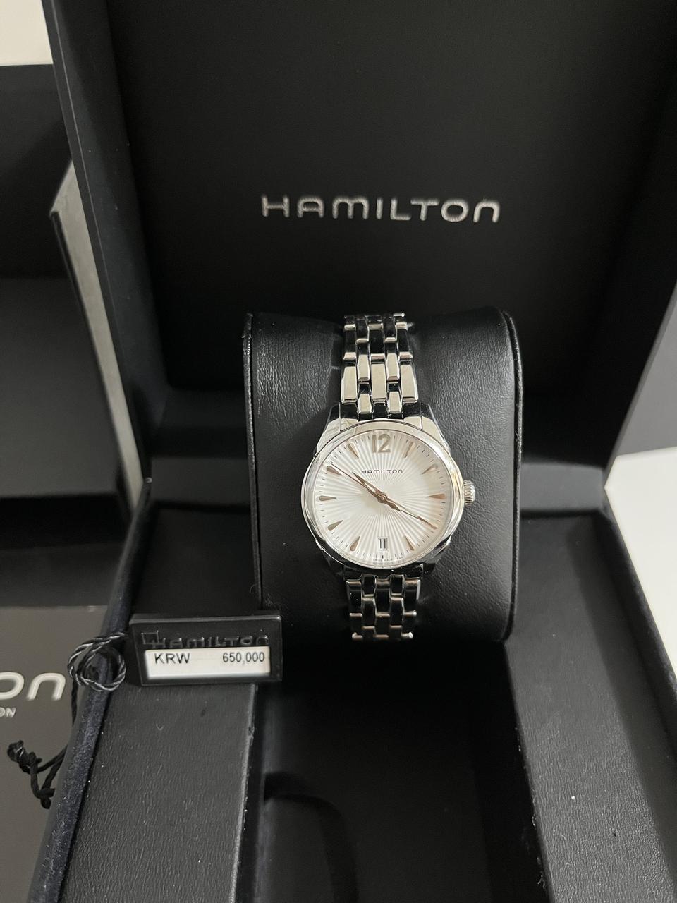 정품 풀박스 해밀턴 여성메탈시계팝니다