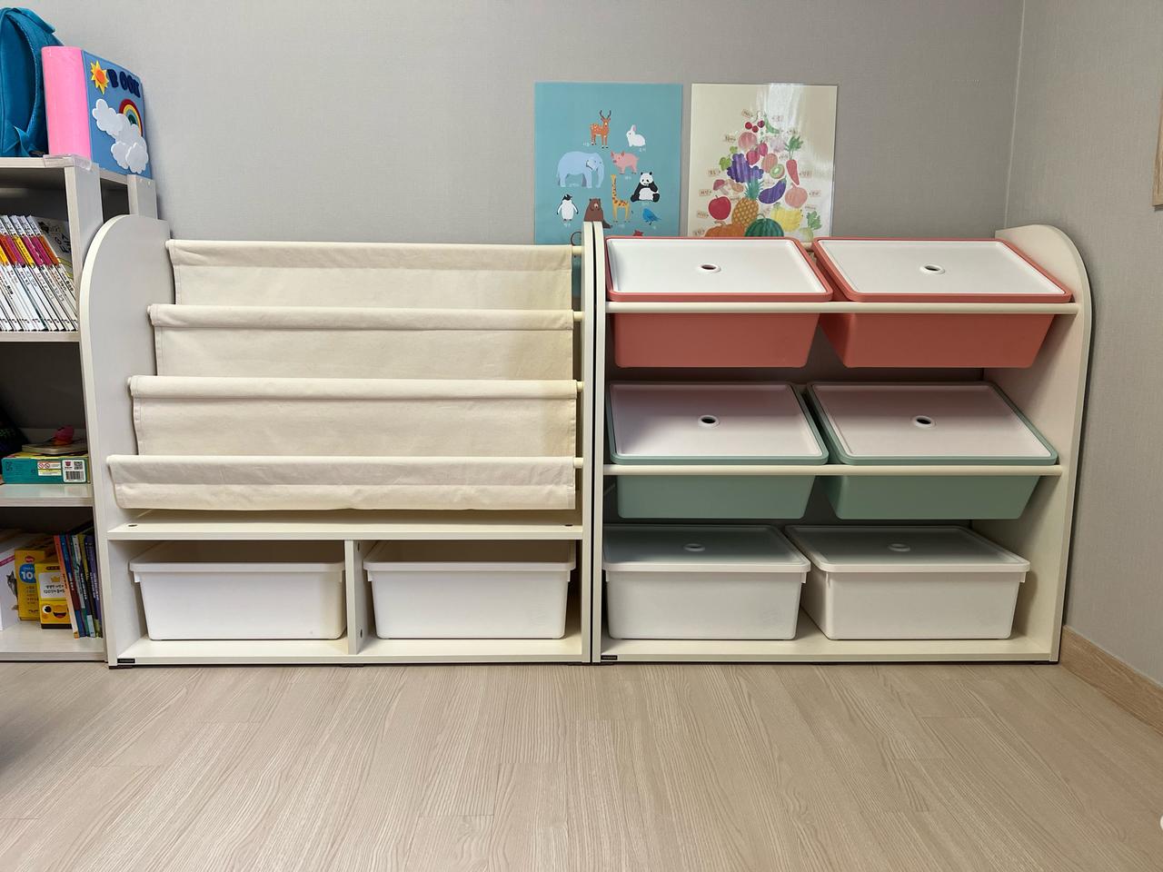 한샘 샘키즈 전면책장 + 장난감정리함 세트