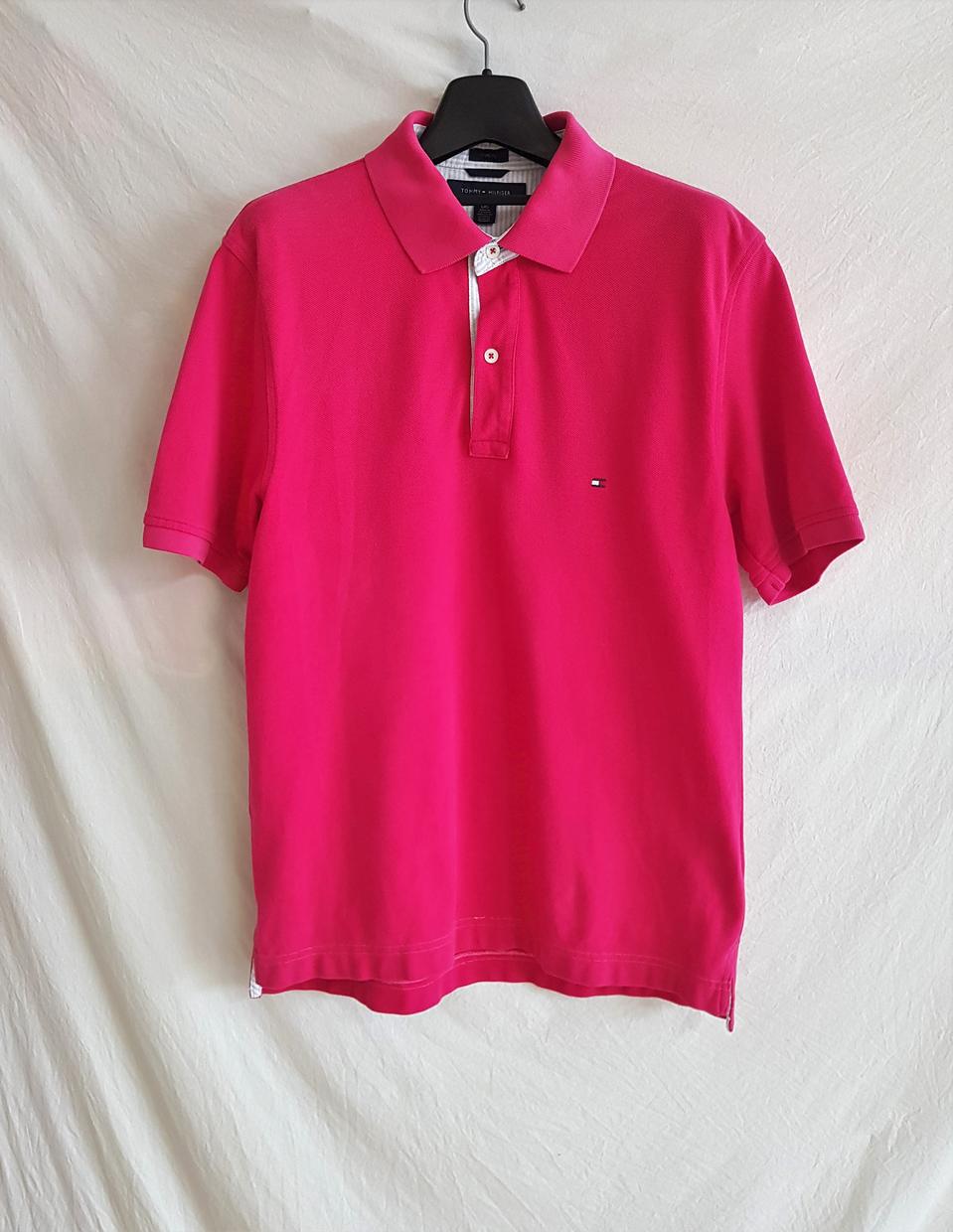 (무료배송) 타미힐피거 레드핑크 반팔 카라티 [L]