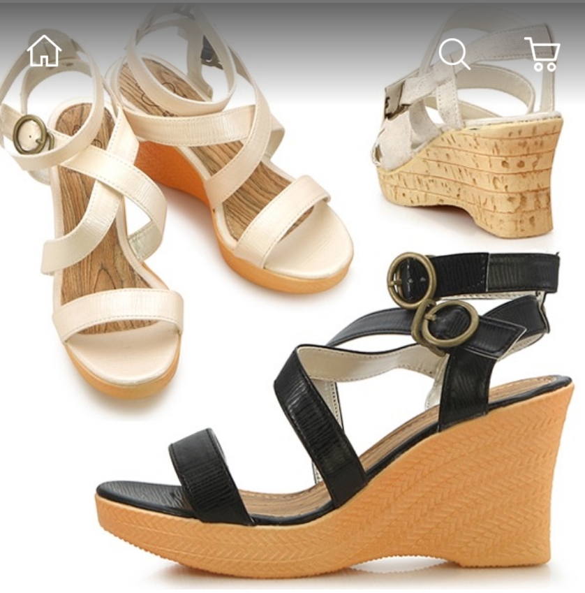 웨지힐 높은굽 스트랩 여성샌들