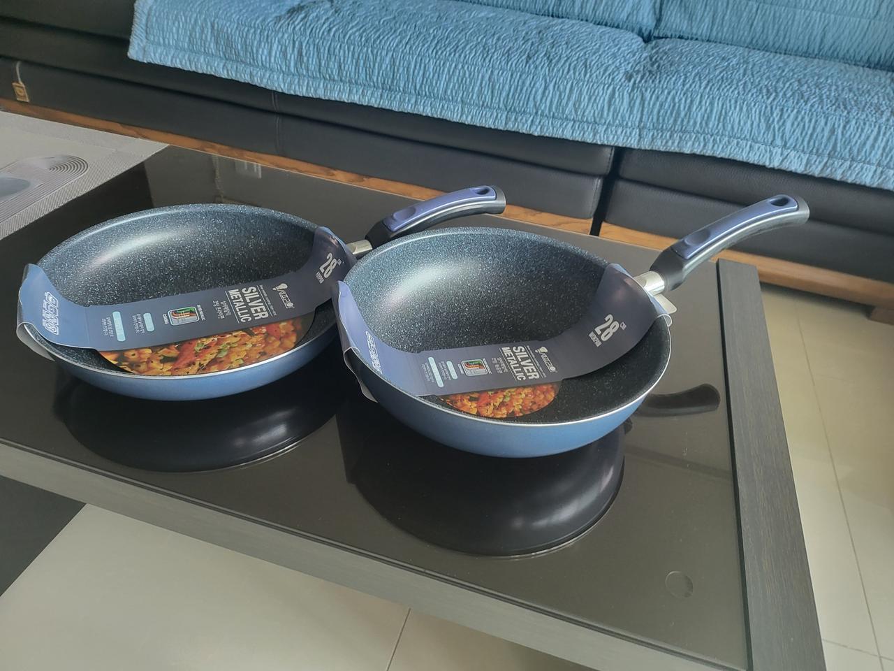 쉐프라인 실버메탈 후라이팬28+볶음팬 28cm