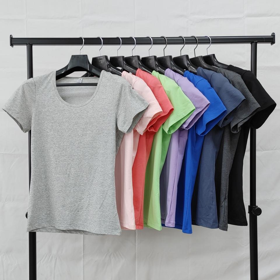 새상품 팬코 1+1 여자 무지 라운드 기본 루즈핏 면 반팔티 스판 이너