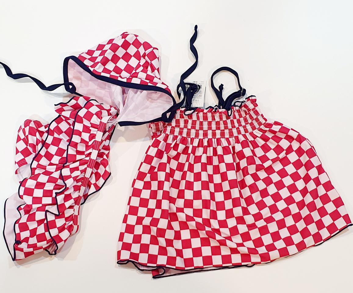 (아동/새상품)더제이니 레드체크 수영복 세트[싸다yeom]