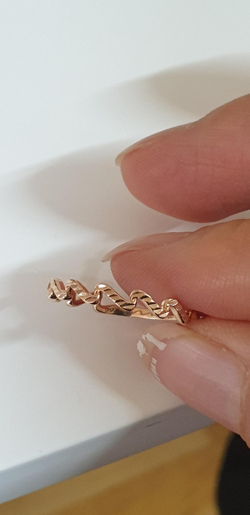 18k 핑크골드 물결반지 15.5호