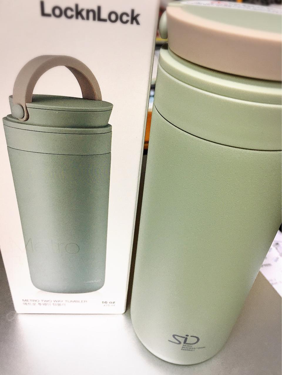 락앤락 메트로 투웨이 이중진공 스테인리스304 텀블러 475ml 민트색