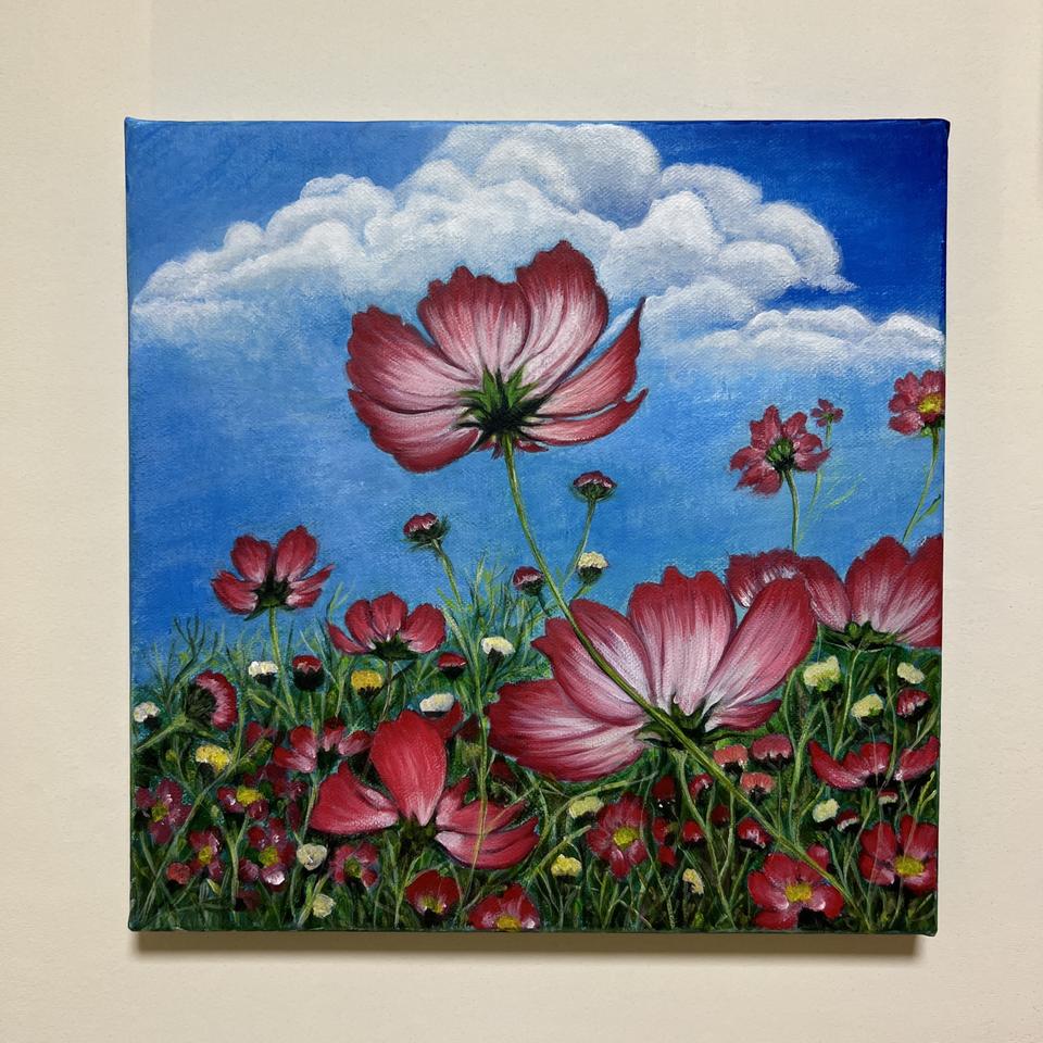 인테리어 코스모스 아크릴화 그림선물 그림액자