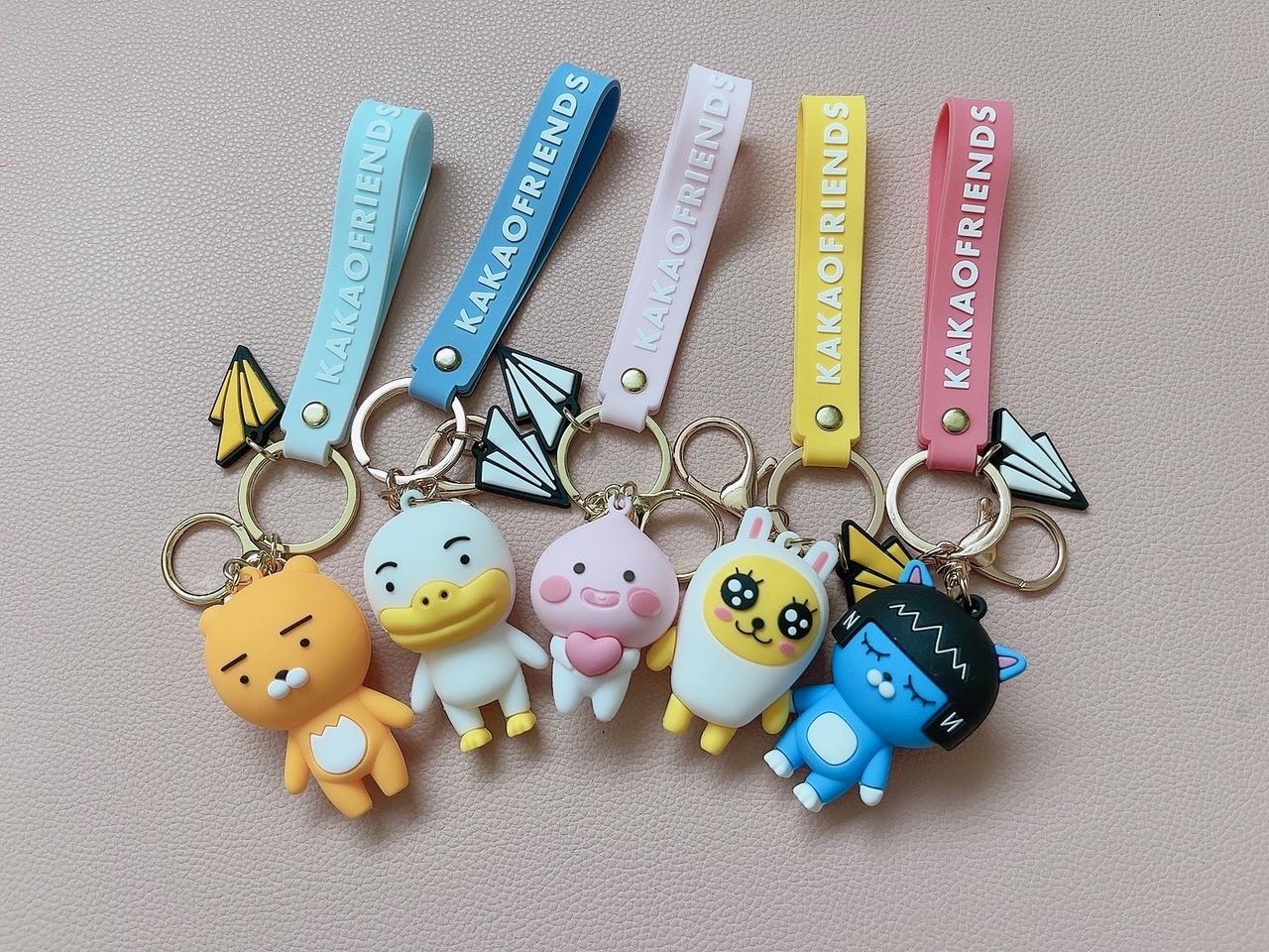 (새상품)카카오프렌즈 캐릭터 피규어 키링 5종(네오 라이언 어피치 무지)