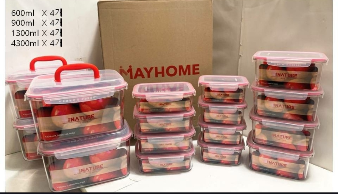 밀폐용기세트 16개(32p)  반찬통 김치통 친환경젖병소재 전자렌지가능