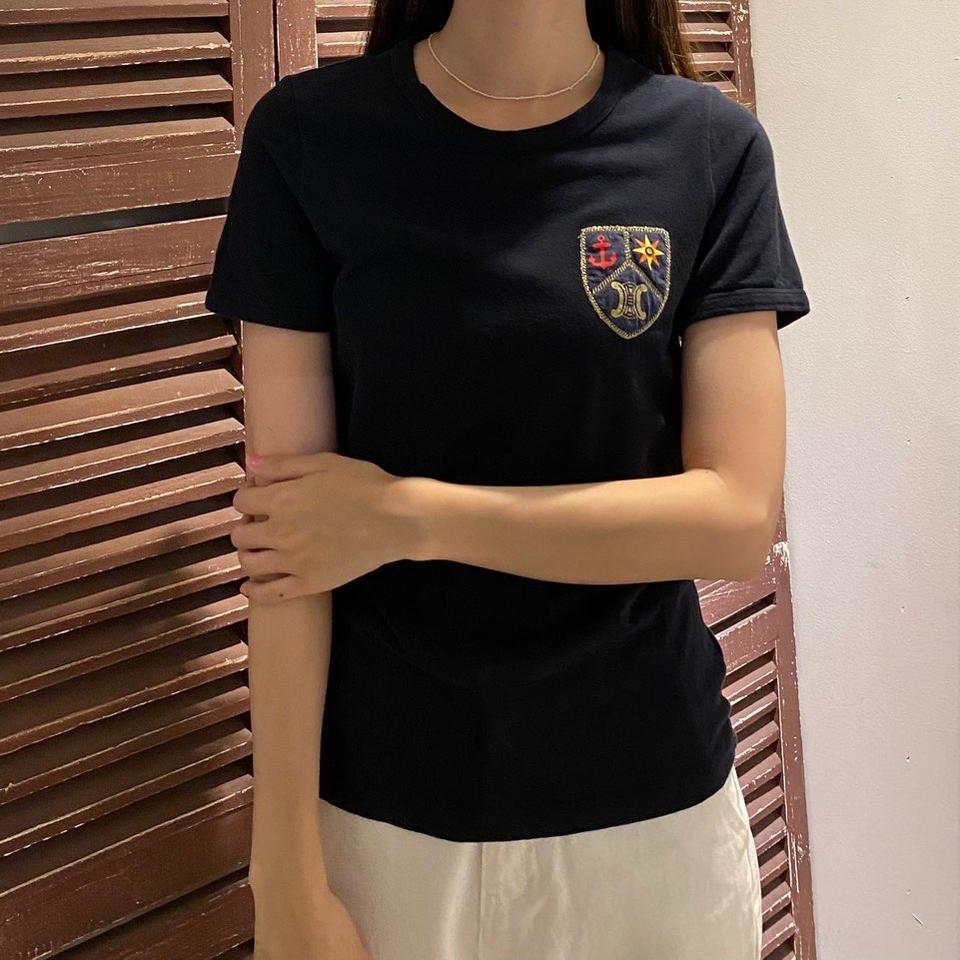 셀린느 블랙 반팔 티 셔츠