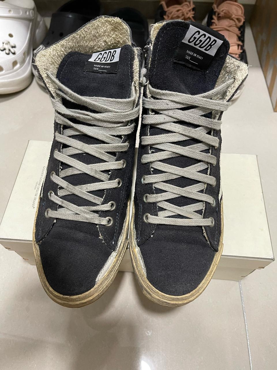 골든구스 / 하이탑 프란시 네이비 스웨이드/39