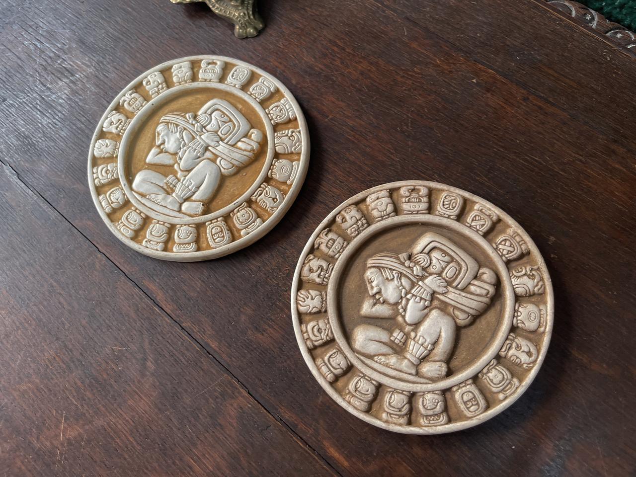 멕시코 빈티지 마얀 달력 장식접시