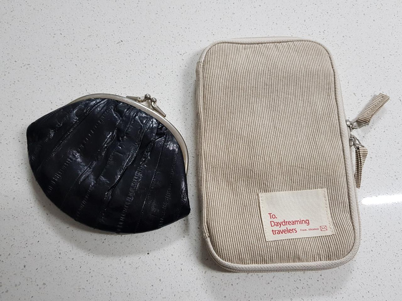 여행용파우치+장어가죽지갑 2종함께