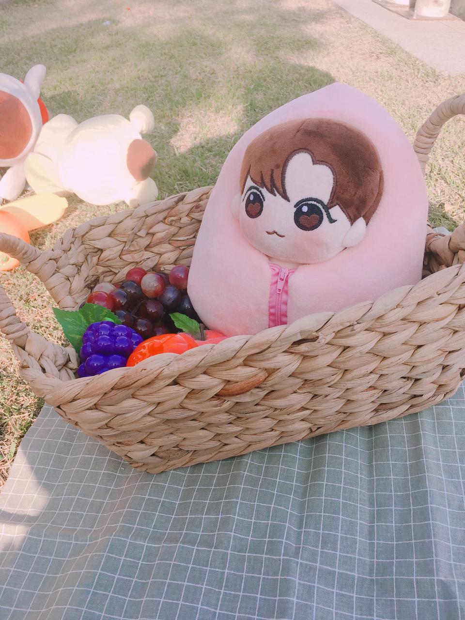 복숭아파우치소품앙스타오비츠누이아이돌무속성솜20cm쿠키네인형옷침낭침구포대기