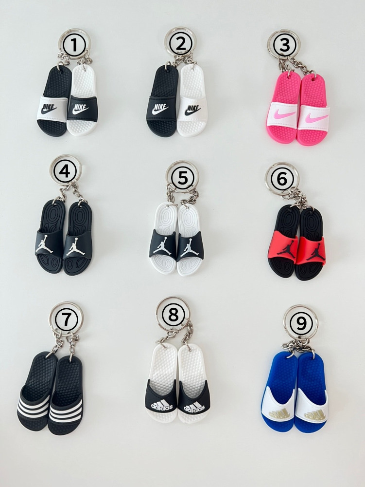[새상품]슬리퍼 미니어쳐 키링 나이키 아이다스 조던 뉴발란스 미키미니