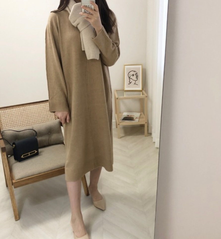 신축성좋은 도톰 따뜻 니트 원피스 프리사이ㅡ