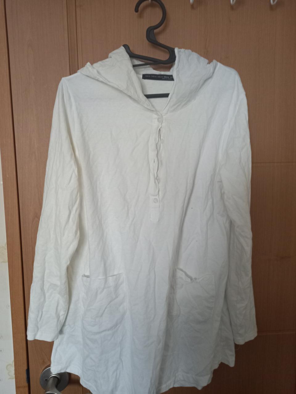 앏은 흰색 긴팔 후드남방.66까지