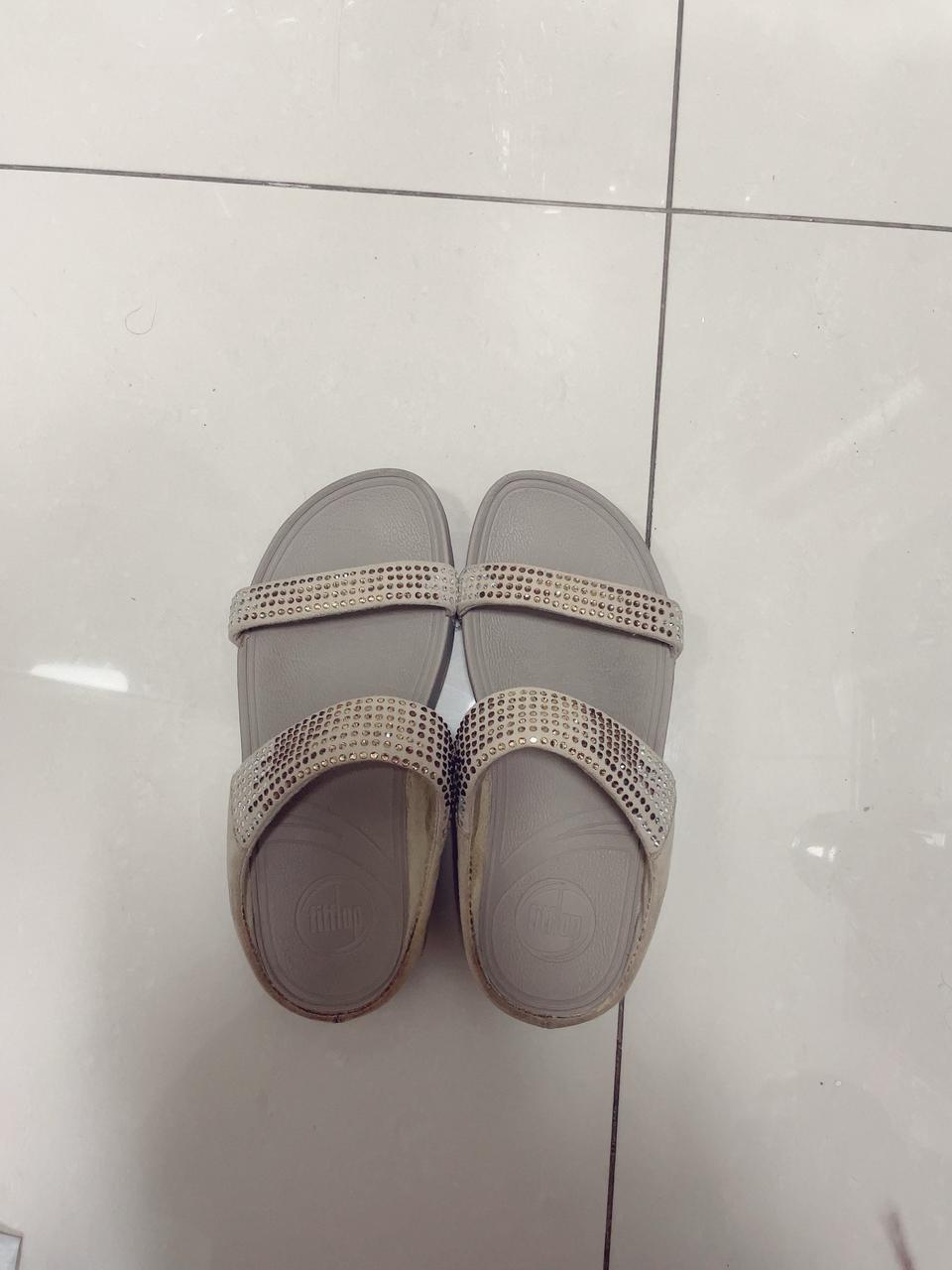 [백화점구입]핏플랍 정품 슬라이드 베이지 샌들(230)