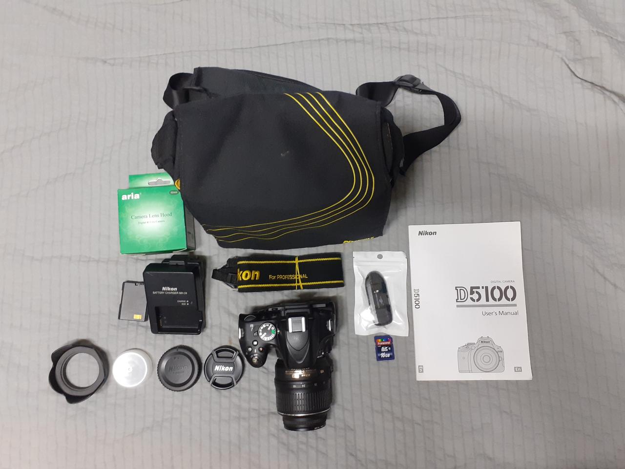 니콘DSLR 카메라 D5100 손떨림렌즈 충전세트 가방 메모리카드