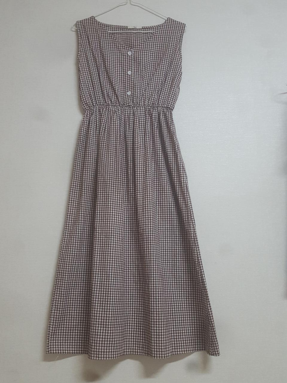 체크 롱원피스 1회착용