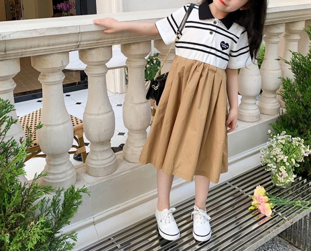 여아 블랙하트 카라 여름 원피스