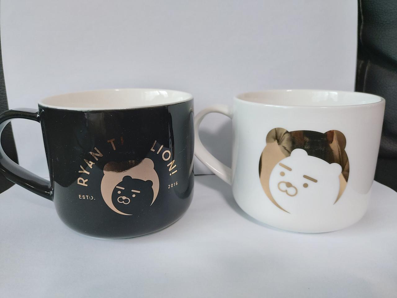 라이언 블랙 &화이트 머그 개당 8000원