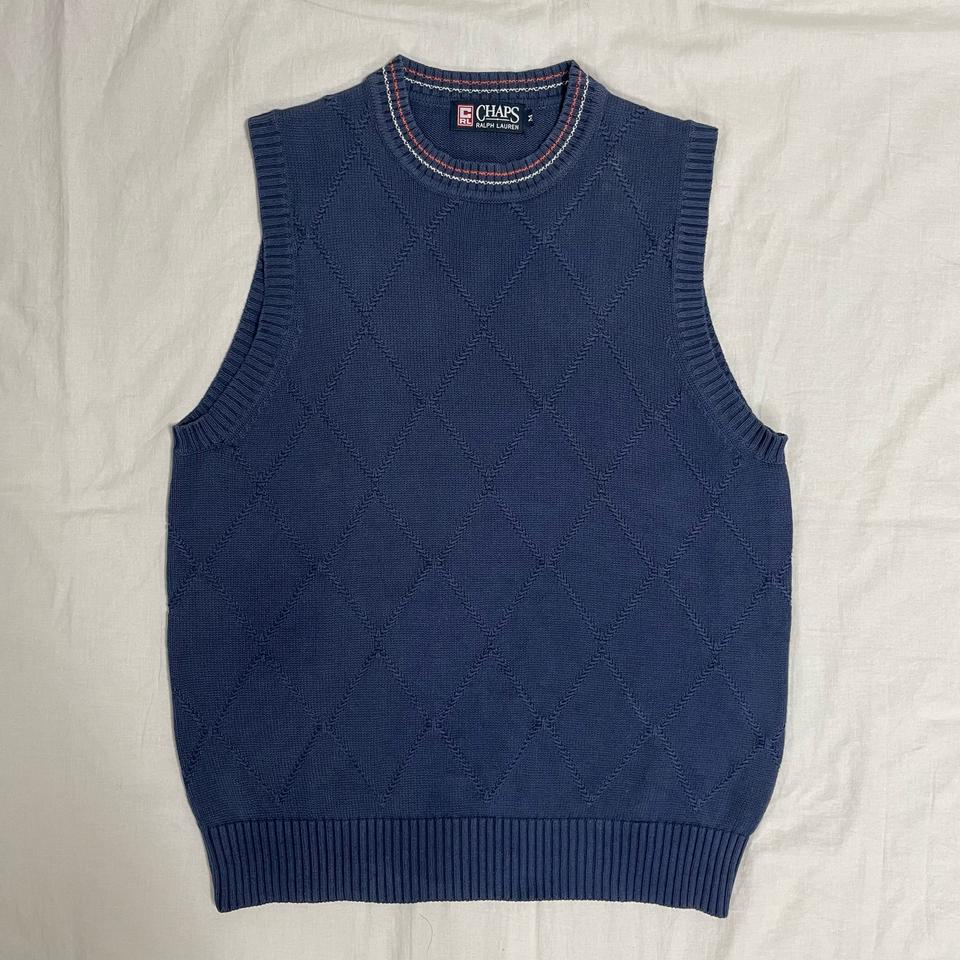정품 챕스 랄프로렌 네이비 라운드넥 코튼 니트 베스트 조끼