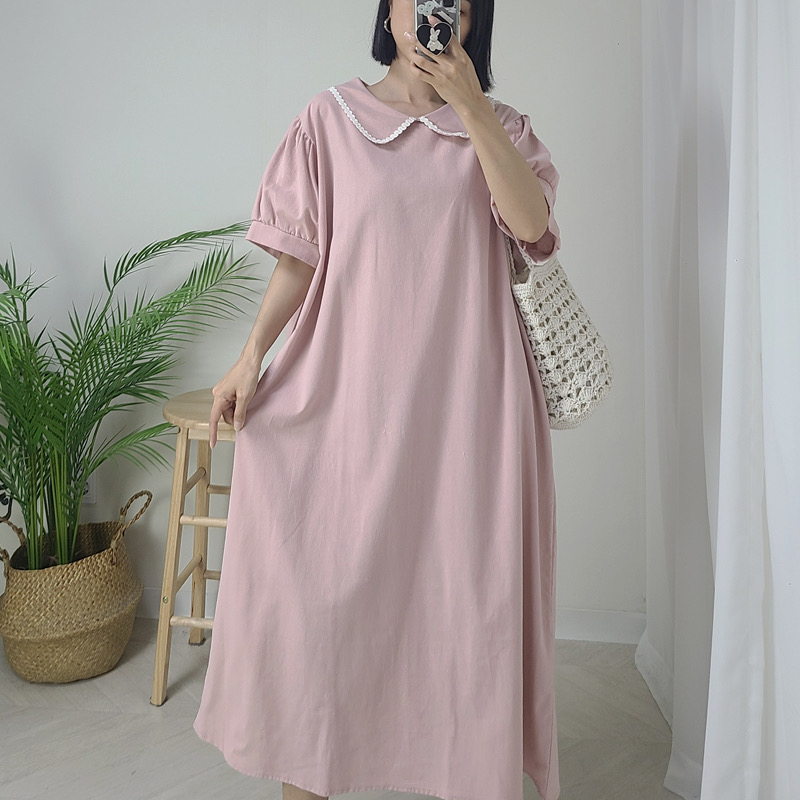 새상품)55-100 카라배색원피스 빅사이즈 임부복