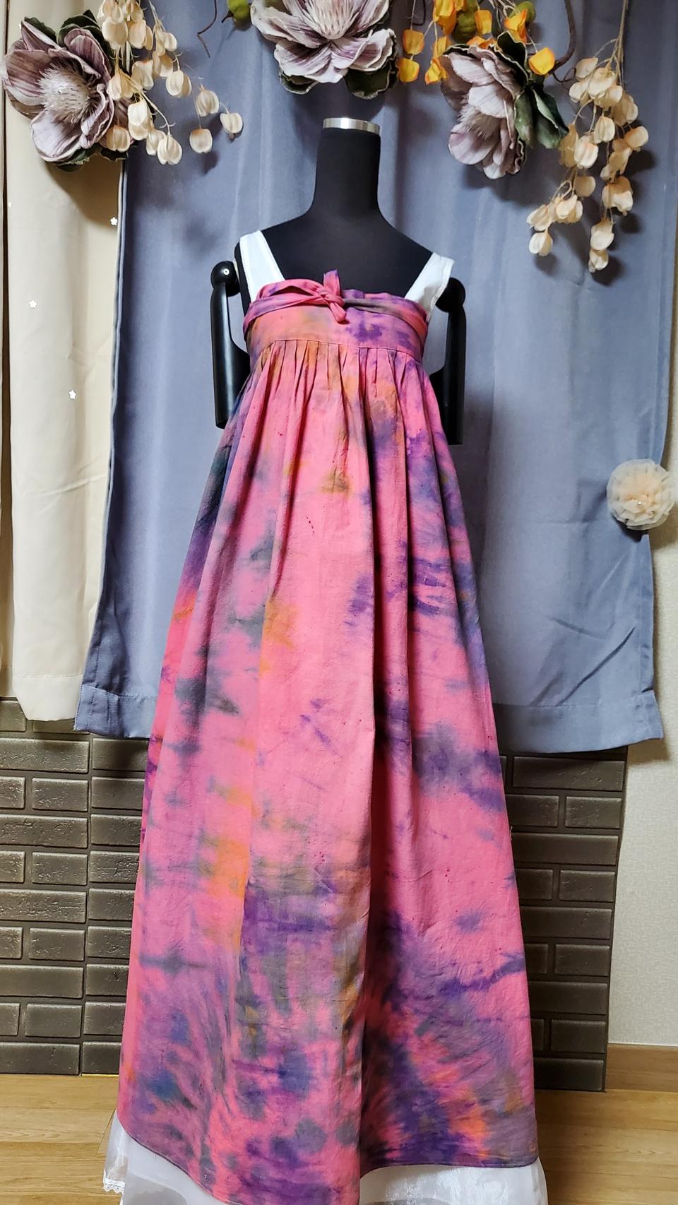 천연염색 *순면한복치마*66-77  총장117